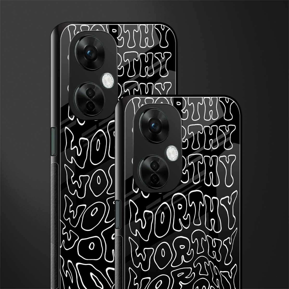 worthy black back phone cover | glass case for oneplus nord ce 3 lite