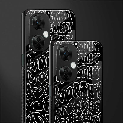 worthy black back phone cover | glass case for oneplus nord ce 3 lite