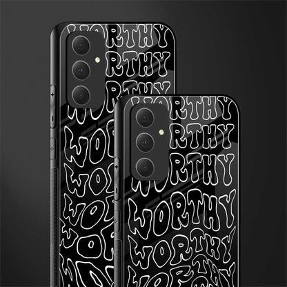 worthy black back phone cover | glass case for samsung galaxy a54 5g