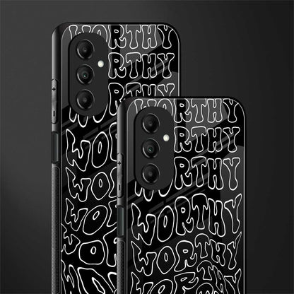 worthy black back phone cover | glass case for samsung galaxy a14 5g