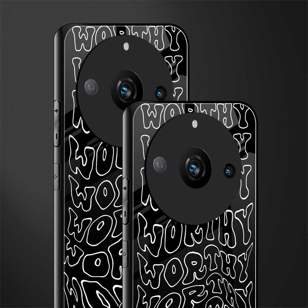 worthy black back phone cover | glass case for realme 11 pro 5g