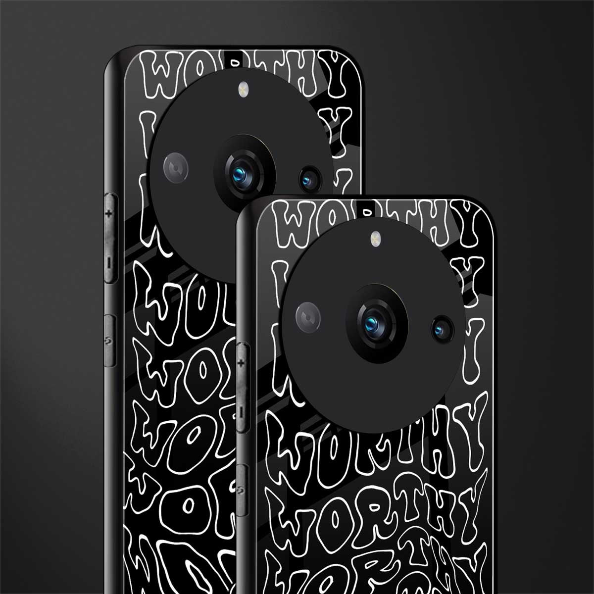 worthy black back phone cover | glass case for realme 11 pro 5g