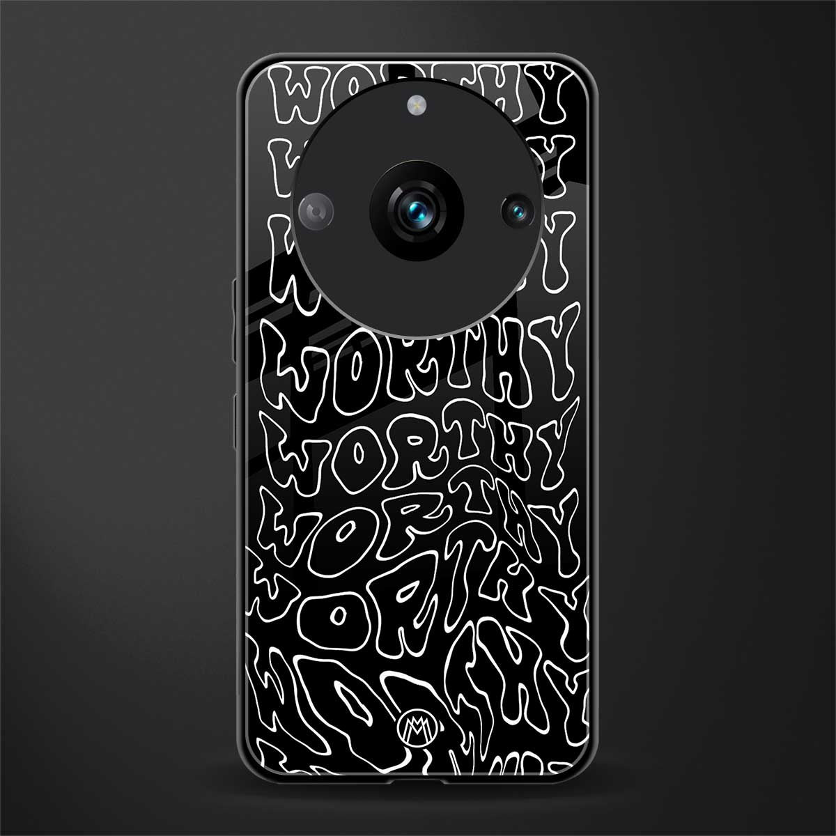 worthy black back phone cover | glass case for realme 11 pro 5g