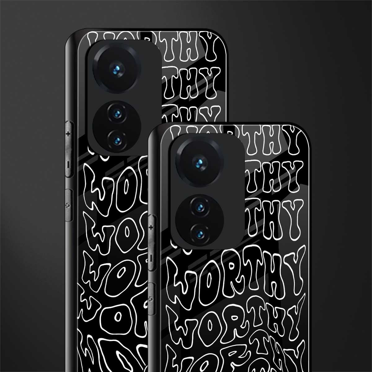 worthy black back phone cover | glass case for vivo t1 44w 4g