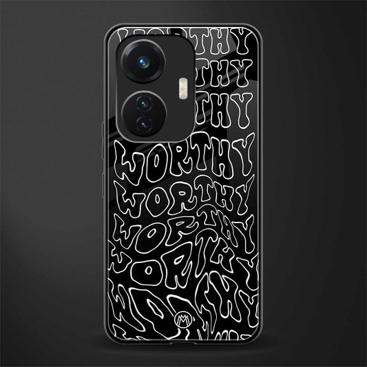worthy black back phone cover | glass case for vivo t1 44w 4g