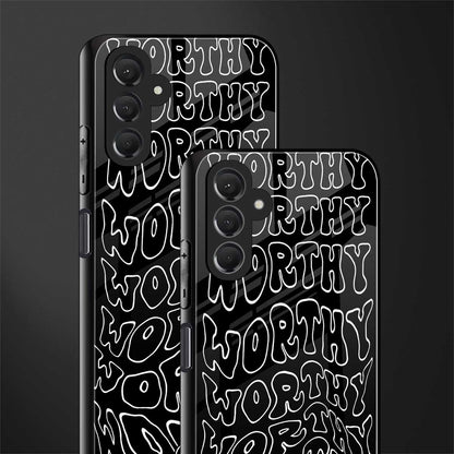 worthy black back phone cover | glass case for samsun galaxy a24 4g