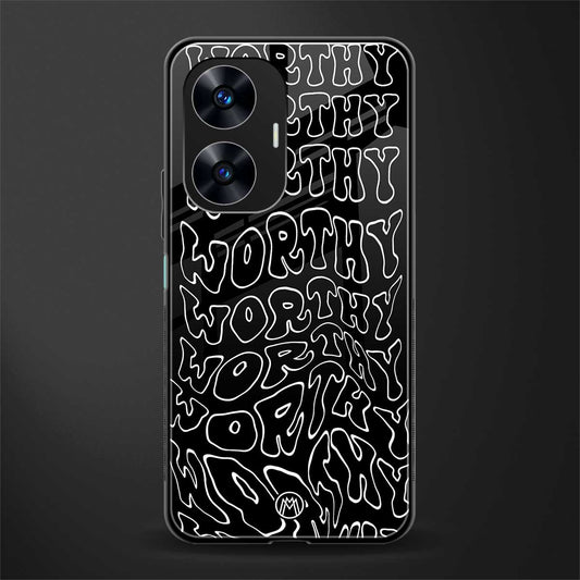 worthy black back phone cover | glass case for realme c55