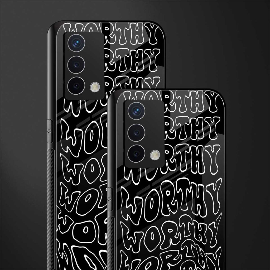 worthy black back phone cover | glass case for oppo a74 4g
