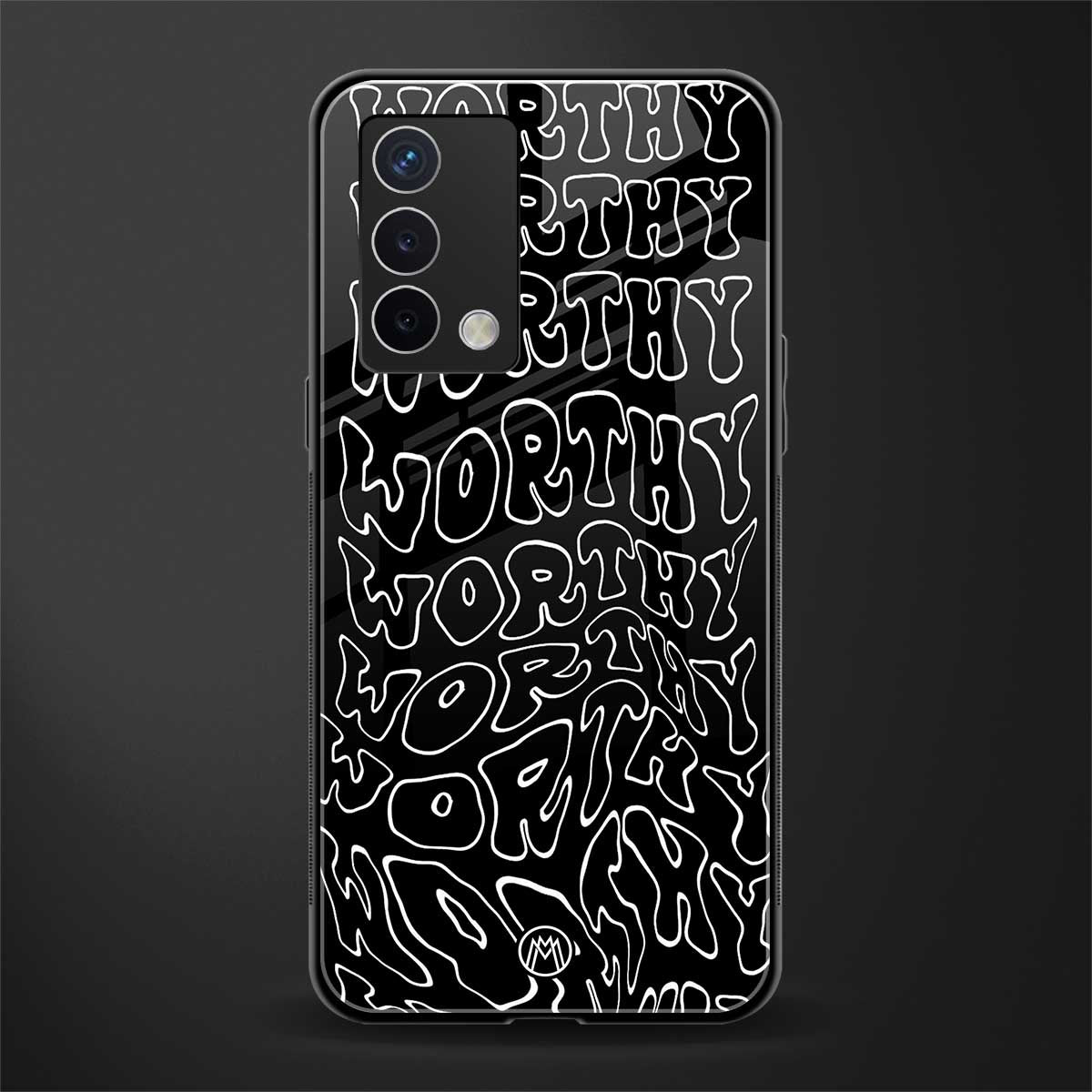 worthy black back phone cover | glass case for oppo a74 4g