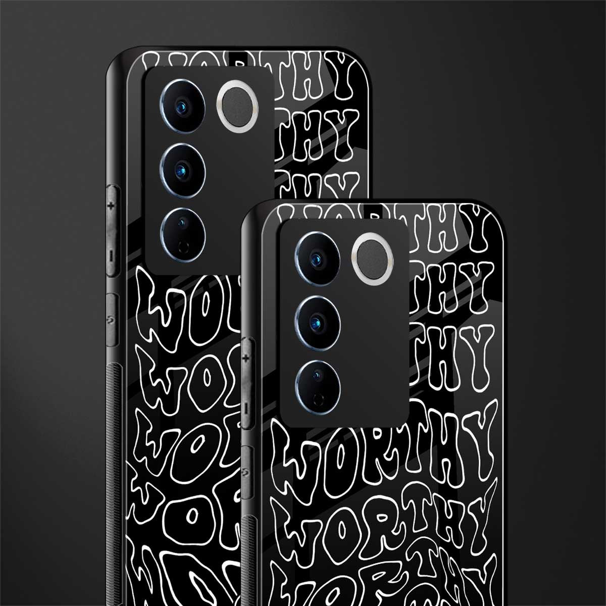 worthy black back phone cover | glass case for vivo v27 pro 5g