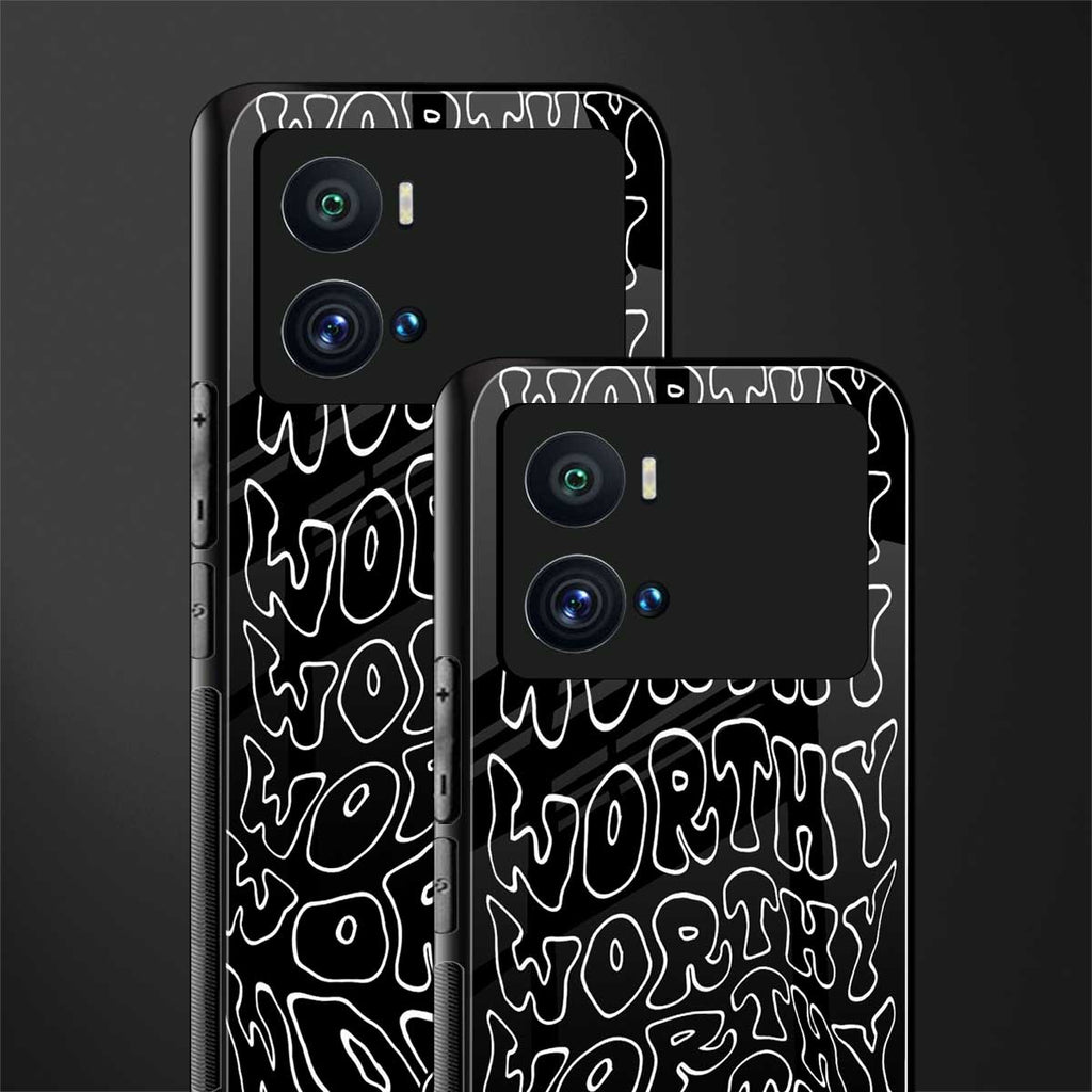 worthy black back phone cover | glass case for iQOO 9 Pro