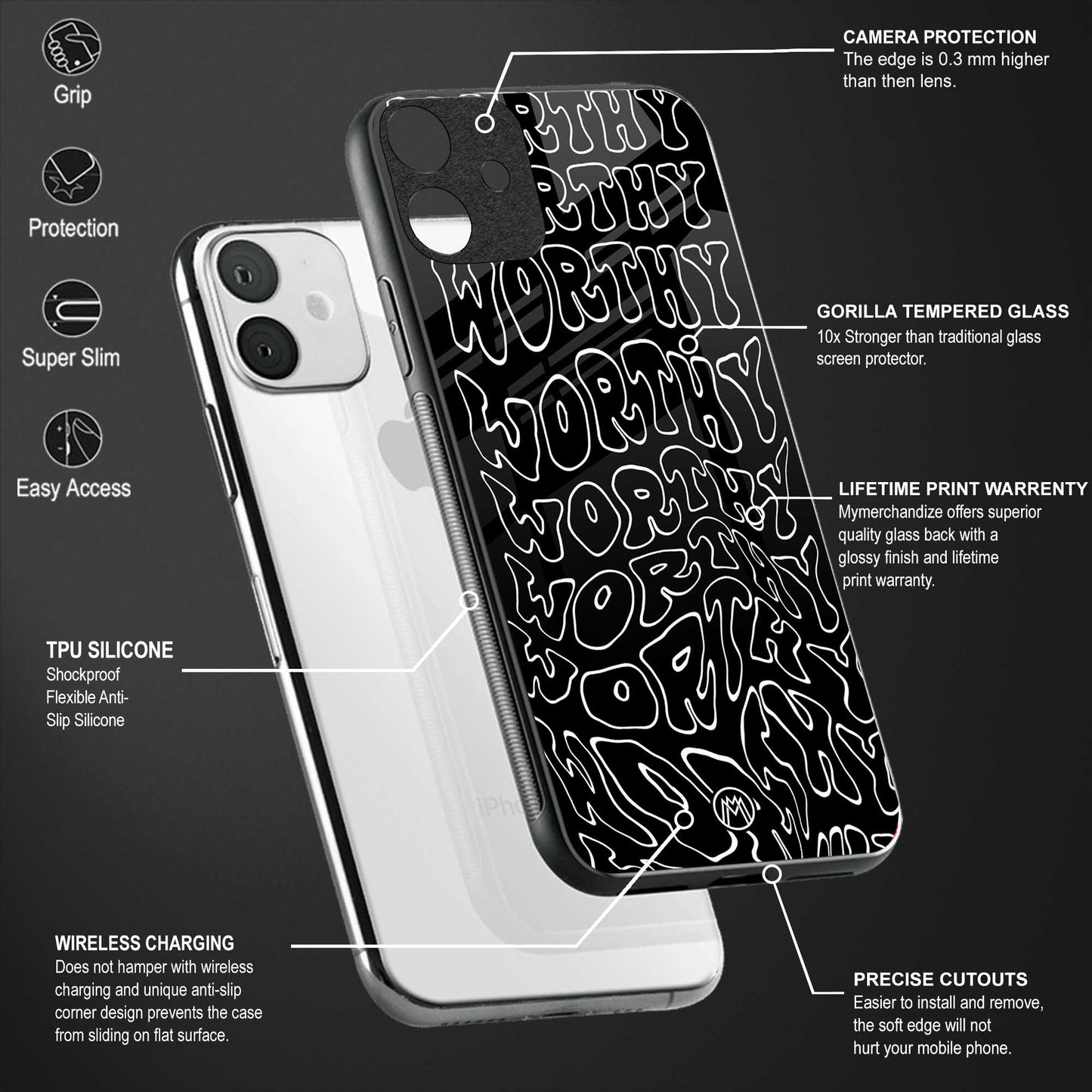 worthy black glass case for iphone 11 image-4