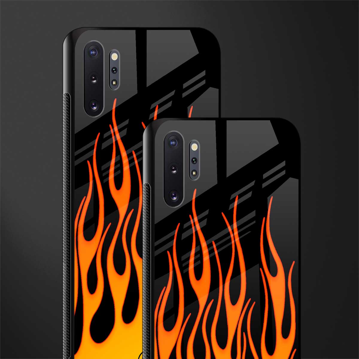 y2k yellow flames glass case for samsung galaxy note 10 plus  note 10 pro