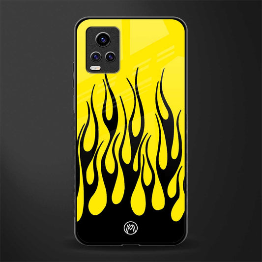 y2k black flames back phone cover | glass case for vivo y73