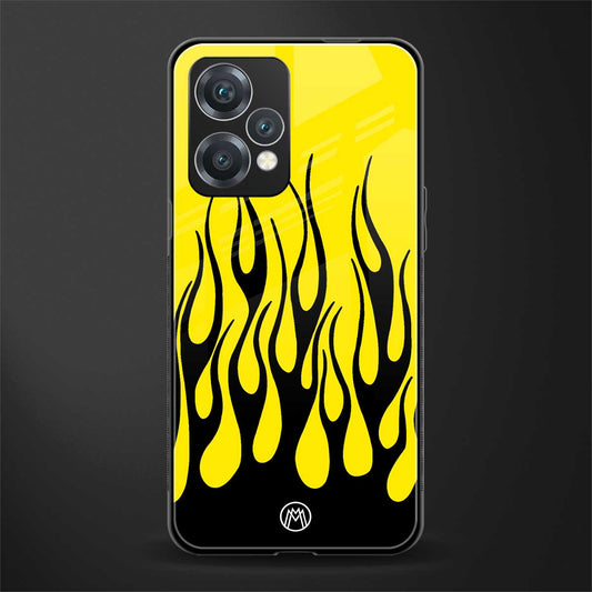 y2k black flames back phone cover | glass case for realme 9 pro 5g