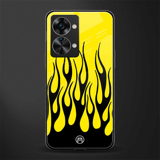 y2k black flames glass case for phone case | glass case for oneplus nord 2t 5g