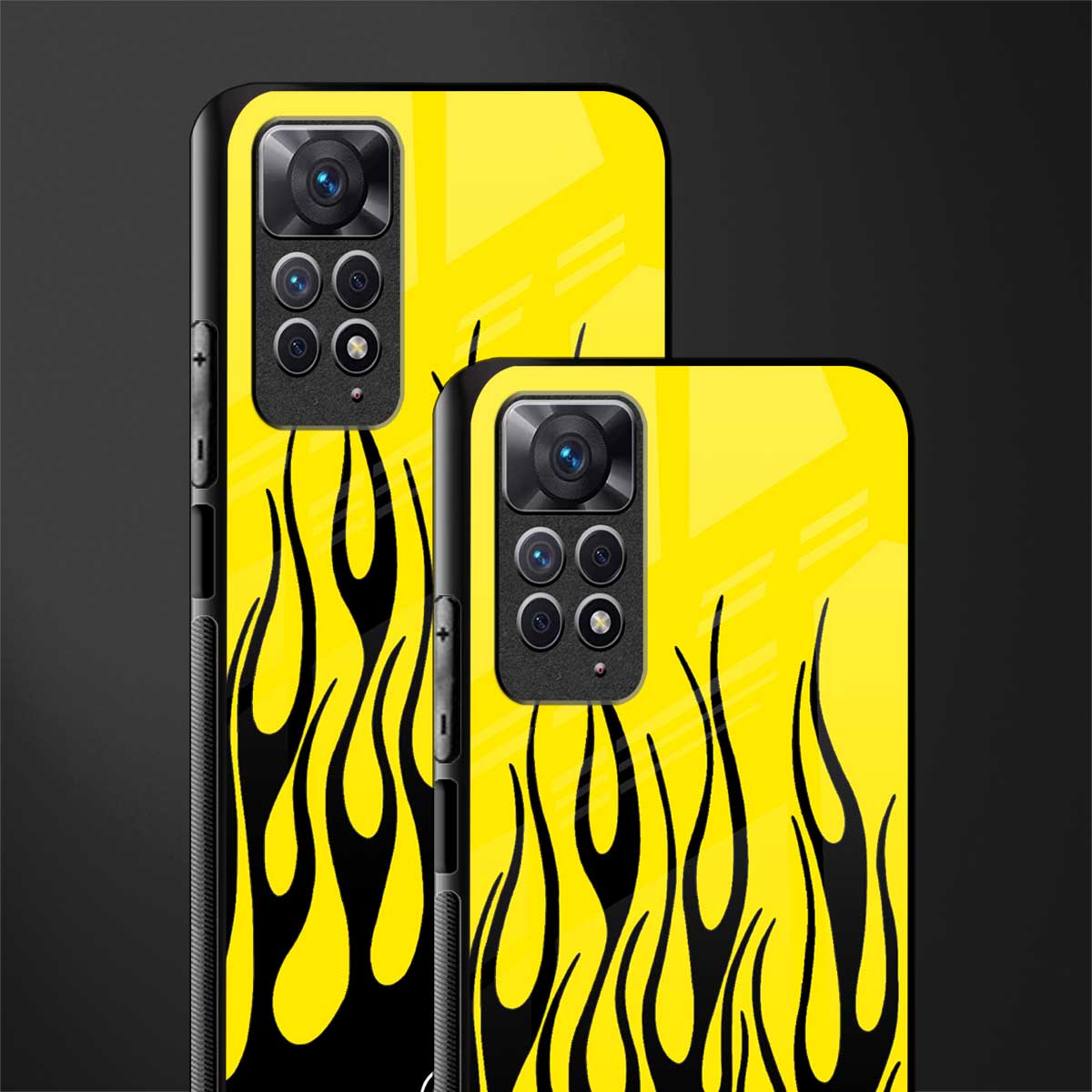 y2k black flames back phone cover | glass case for redmi note 11 pro plus 4g/5g
