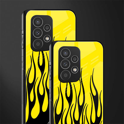 y2k black flames back phone cover | glass case for samsung galaxy a73 5g
