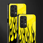 y2k black flames back phone cover | glass case for samsung galaxy a13 4g