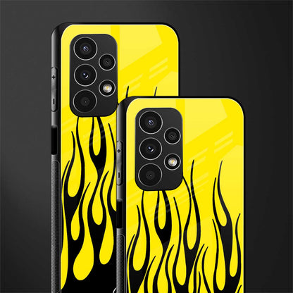 y2k black flames back phone cover | glass case for samsung galaxy a13 4g