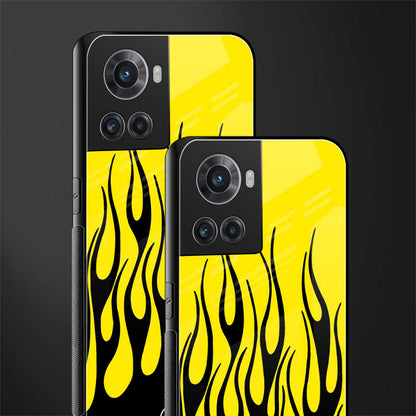 y2k black flames back phone cover | glass case for oneplus 10r 5g