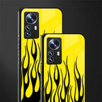 y2k black flames back phone cover | glass case for xiaomi 12 pro