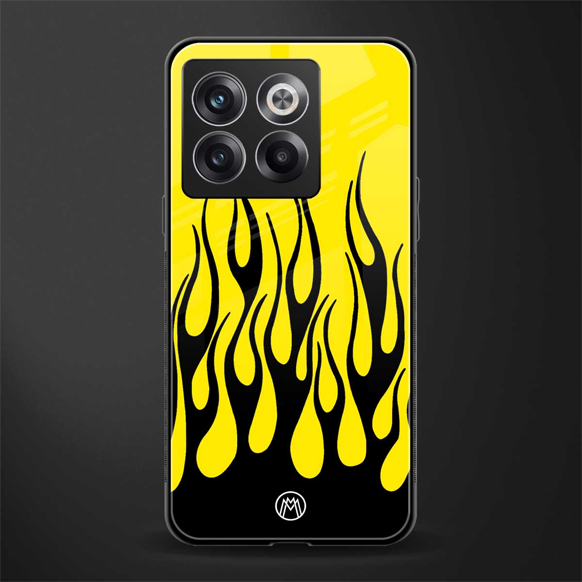 y2k black flames back phone cover | glass case for oneplus 10t