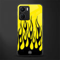 y2k black flames back phone cover | glass case for vivo y16