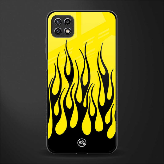 y2k black flames back phone cover | glass case for samsung galaxy f42