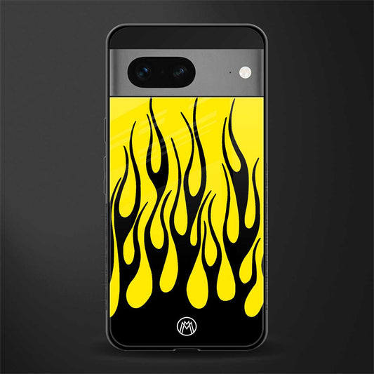 y2k black flames back phone cover | glass case for google pixel 7