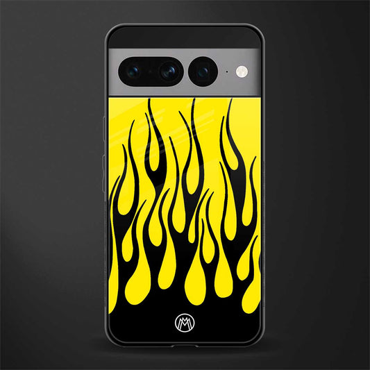y2k black flames back phone cover | glass case for google pixel 7 pro