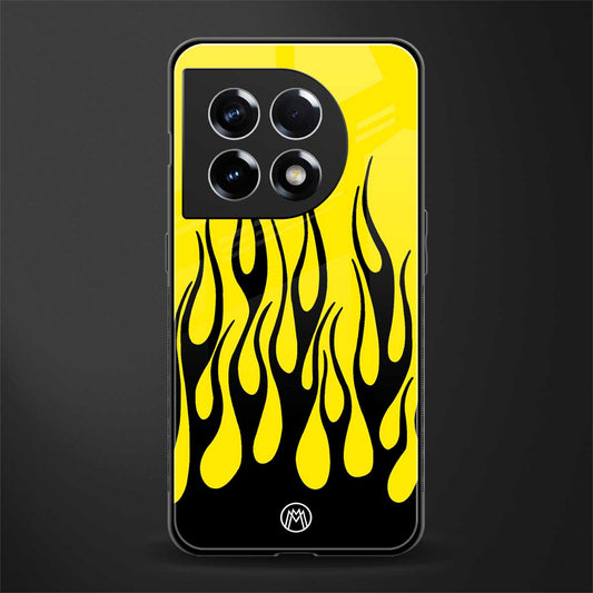 y2k black flames back phone cover | glass case for oneplus 11