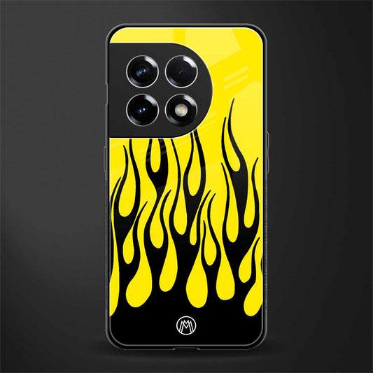 y2k black flames back phone cover | glass case for oneplus 11r