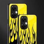 y2k black flames back phone cover | glass case for oneplus nord ce 3 lite