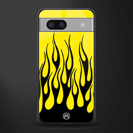y2k black flames back phone cover | glass case for Google Pixel 7A