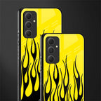 y2k black flames back phone cover | glass case for samsung galaxy a54 5g