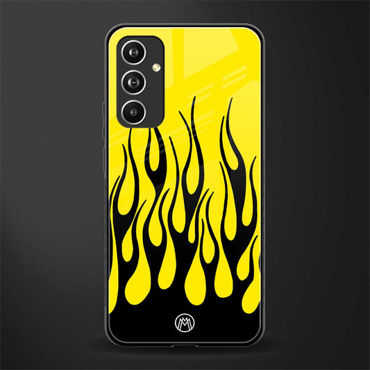 y2k black flames back phone cover | glass case for samsung galaxy a54 5g