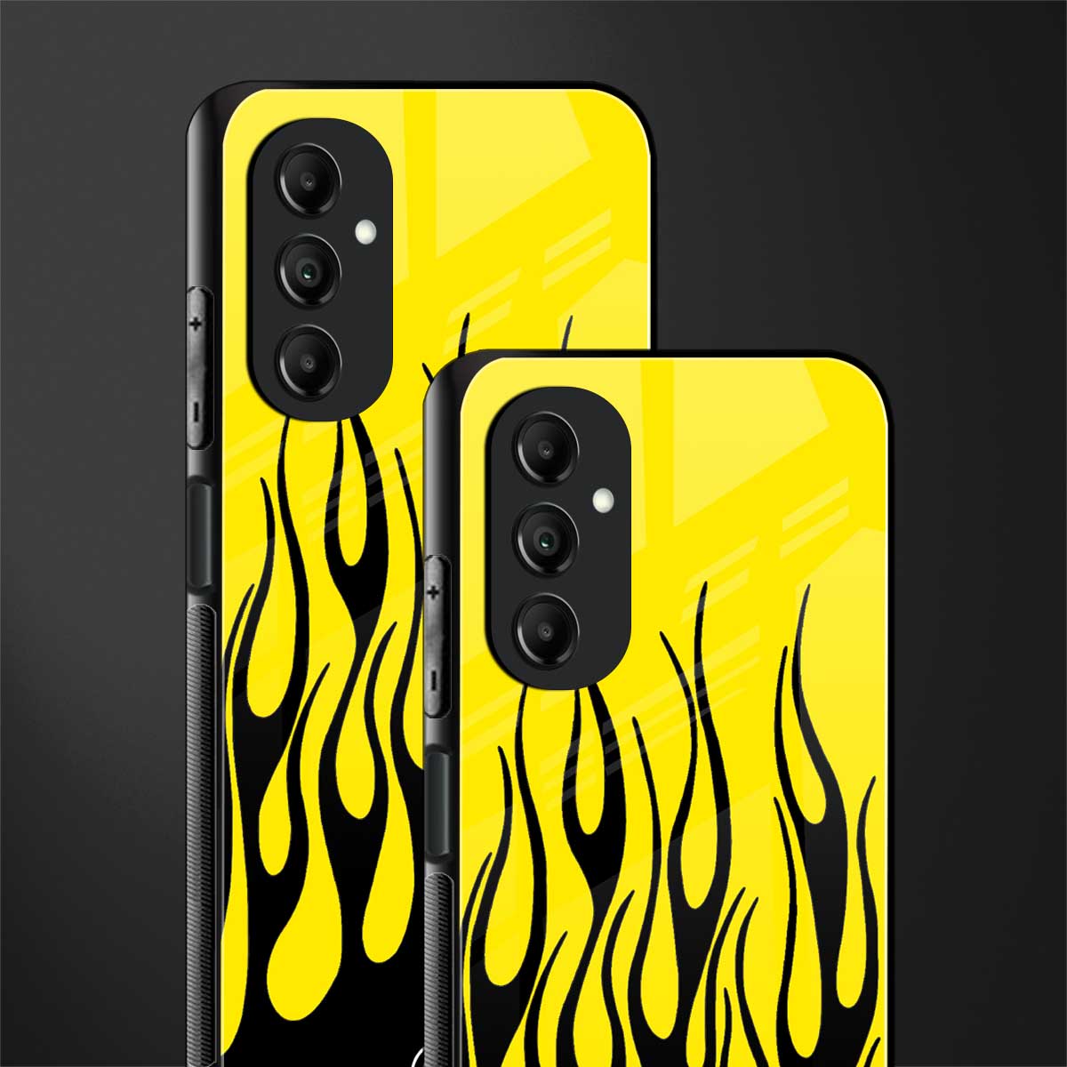 y2k black flames back phone cover | glass case for samsung galaxy a14 5g