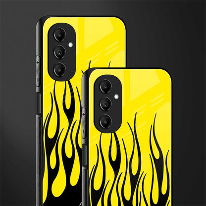 y2k black flames back phone cover | glass case for samsung galaxy a14 5g