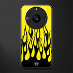 y2k black flames back phone cover | glass case for realme 11 pro 5g