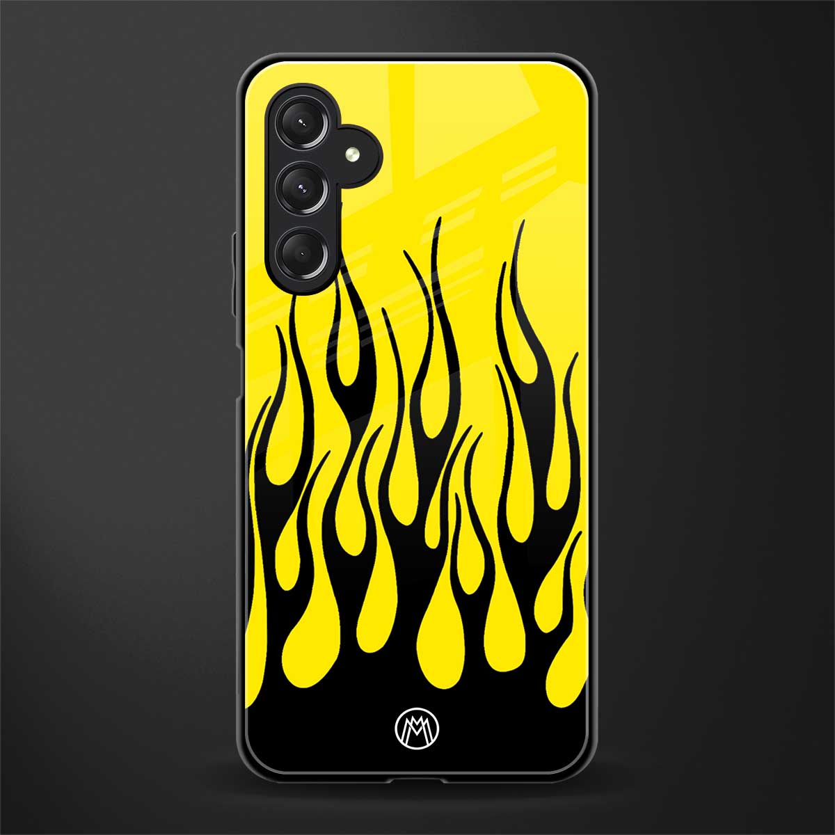 y2k black flames back phone cover | glass case for samsun galaxy a24 4g
