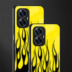 y2k black flames back phone cover | glass case for realme c55