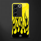 y2k black flames back phone cover | glass case for vivo v27 pro 5g