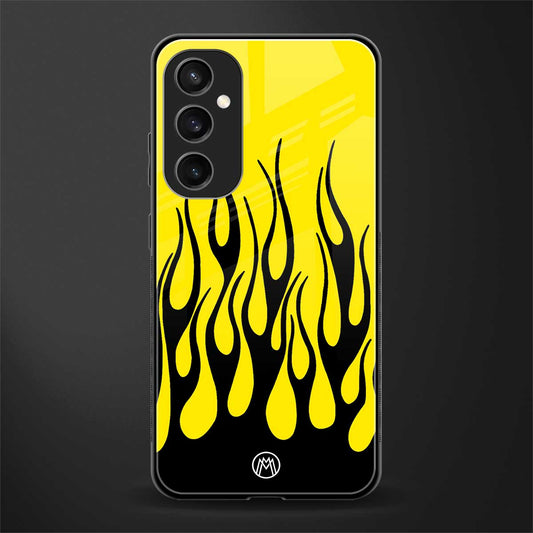 y2k black flames back phone cover | glass case for samsung galaxy s23 fe 5g