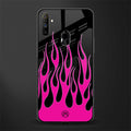 y2k black pink flames glass case for realme narzo 10a image