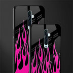 y2k black pink flames glass case for oppo reno 2z image-2