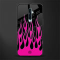 y2k black pink flames glass case for oppo reno 2f image