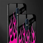 y2k black pink flames glass case for vivo v17 pro image-2