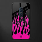 y2k black pink flames glass case for vivo v17 pro image