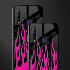 y2k black pink flames glass case for vivo z1 pro image-2